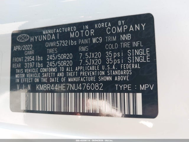Hyundai Palisade Sel 2022 KM8R44HE7NU476082 Image 9