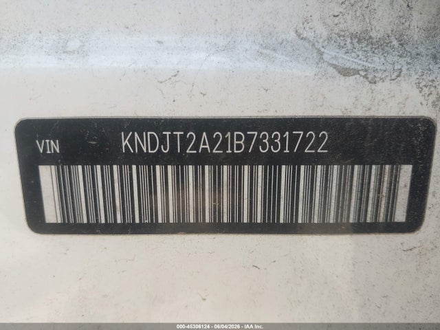 45306124 :رقم المزاد ، KNDJT2A21B7331722 vin ، 2011 Kia Soul + مزاد بيع