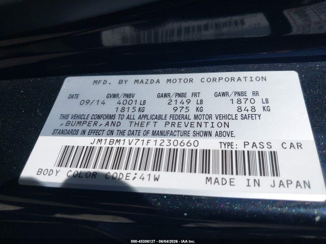 Mazda Mazda3 I Touring 2015 JM1BM1V71F1230660 Image 9