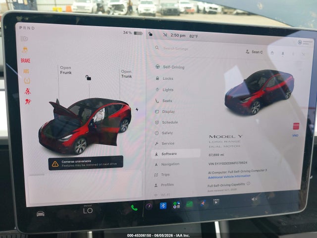 45306150 :رقم المزاد ، 5YJYGDEE6MF078624 vin ، 2021 Tesla Model Y Long Range Dual Motor All-wheel Drive مزاد بيع