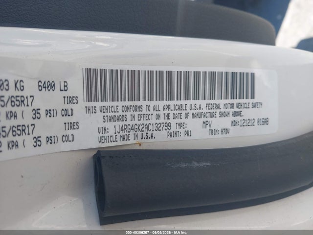 Aukcja sprzedaży 2010 Jeep Commander Sport, vin: 1J4RG4GK2AC132799, numer aukcji: 45306207