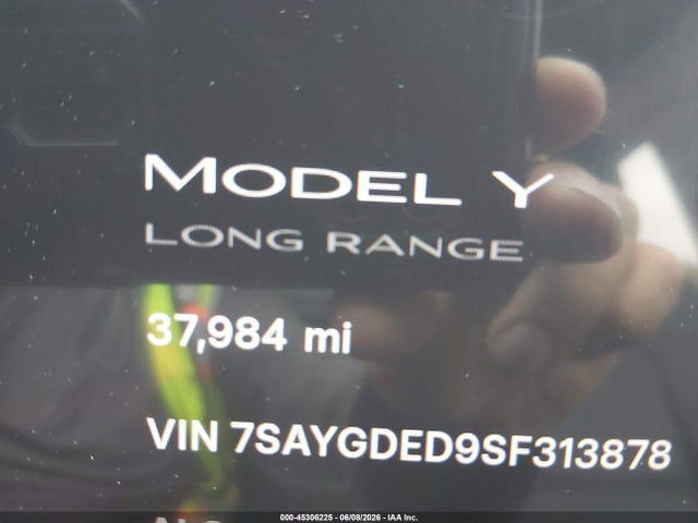 Продаж на аукціоні авто 2025 Tesla Model Y Long Range Dual Motor Rear-wheel Drive, vin: 7SAYGDED9SF313878, номер лоту: 45306225