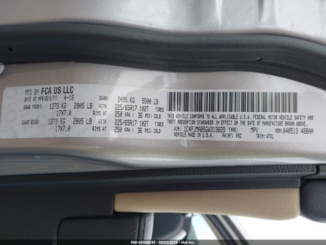 Продаж на аукціоні авто 2016 Jeep Cherokee Sport, vin: 1C4PJMAB5GW313829, номер лоту: 45306233