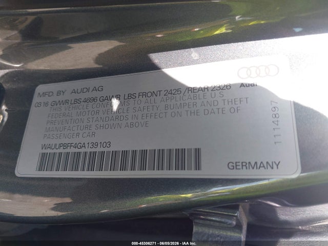 Aukcja sprzedaży 2016 Audi A3 E-tron 1.4t Premium, vin: WAUUPBFF4GA139103, numer aukcji: 45306271