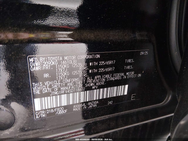 Toyota RAV4 LE 2025 JTMG1RFV4SD118602 Image 9