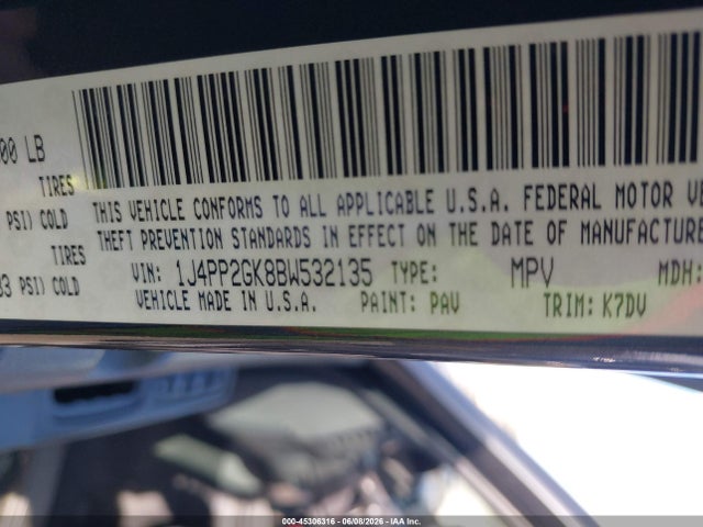 Aukcja sprzedaży 2011 Jeep Liberty Sport, vin: 1J4PP2GK8BW532135, numer aukcji: 45306316