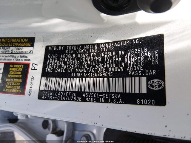4T1BF1FK1EU759015 Toyota CAMRY SE