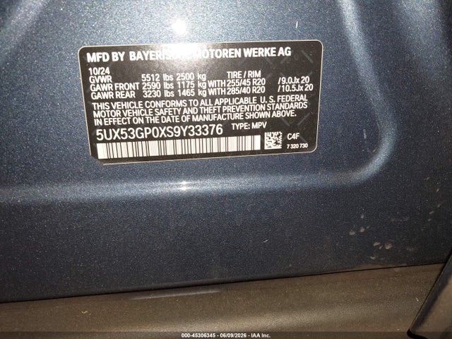 BMW X3 30 Xdrive 2025 5UX53GP0XS9Y33376 Image 9
