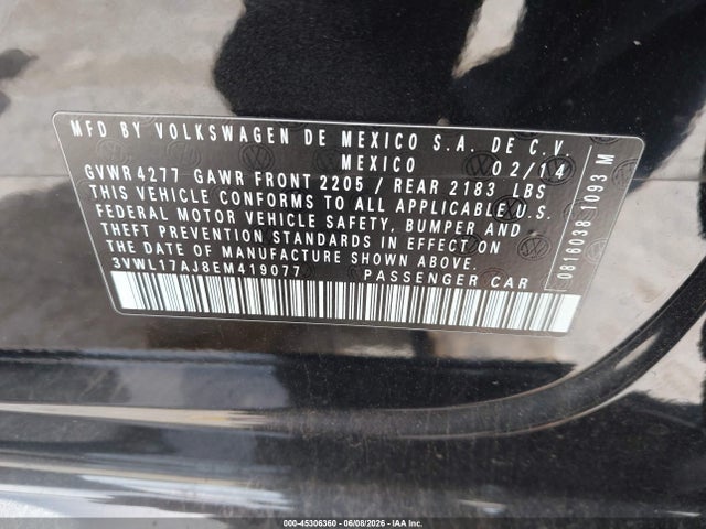 3VWL17AJ8EM419077 Volkswagen Jetta 1.8t Sel