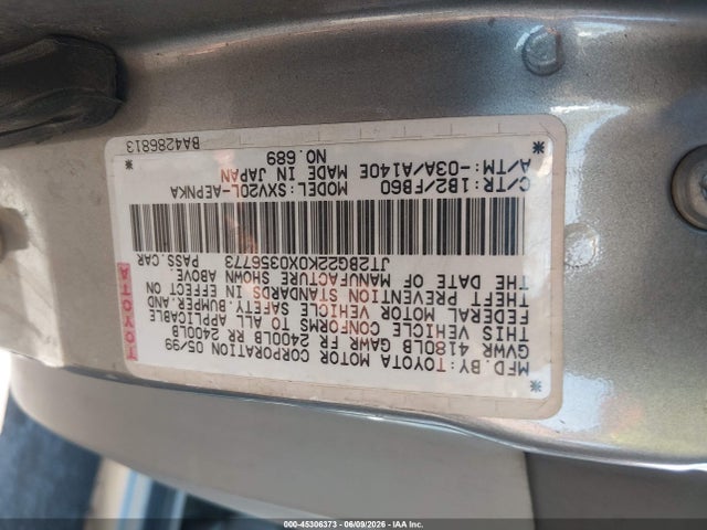 Продаж на аукціоні авто 1999 Toyota Camry Ce/le/xle, vin: JT2BG22K0X0356773, номер лоту: 45306373