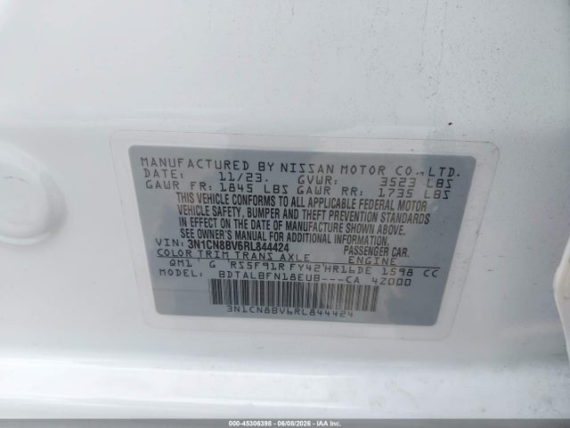Nissan Versa 1.6 S 2024 3N1CN8BV6RL844424 Image 9
