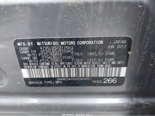 Mitsubishi Outlander Se 2017 JA4AD3A3XHZ063451 Image 9
