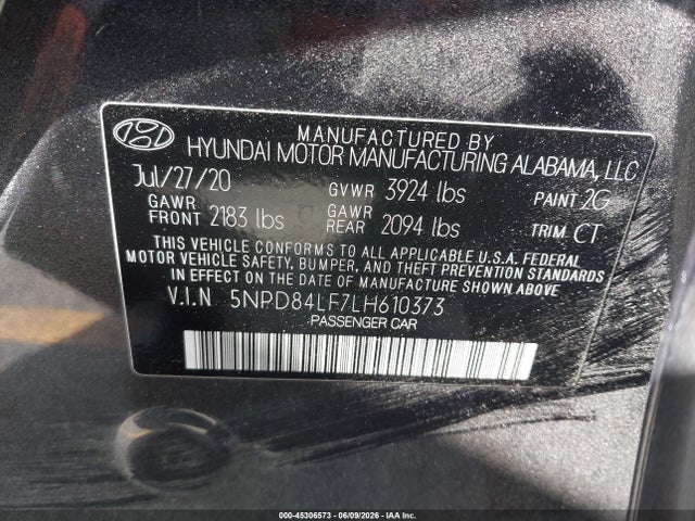 5NPD84LF7LH610373 Hyundai Elantra Value Edition
