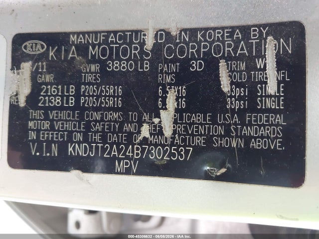 Aukcja sprzedaży 2011 Kia Soul +, vin: KNDJT2A24B7302537, numer aukcji: 45306632