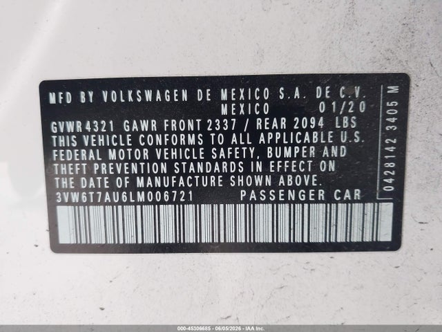 3VW6T7AU6LM006721 Volkswagen Golf Gti 2.0t Autobahn/2.0t S/2.0t Se