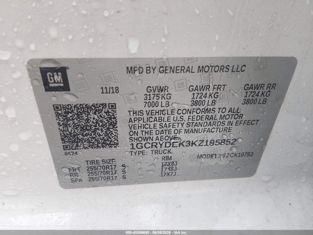 1GCRYDEK3KZ195852 Chevrolet Silverado 1500 Lt