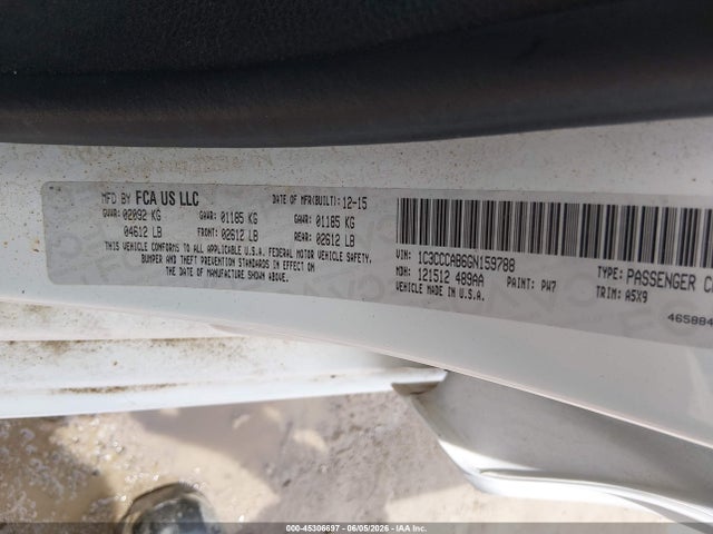 Aukcja sprzedaży 2016 Chrysler 200 Limited, vin: 1C3CCCAB6GN159788, numer aukcji: 45306697