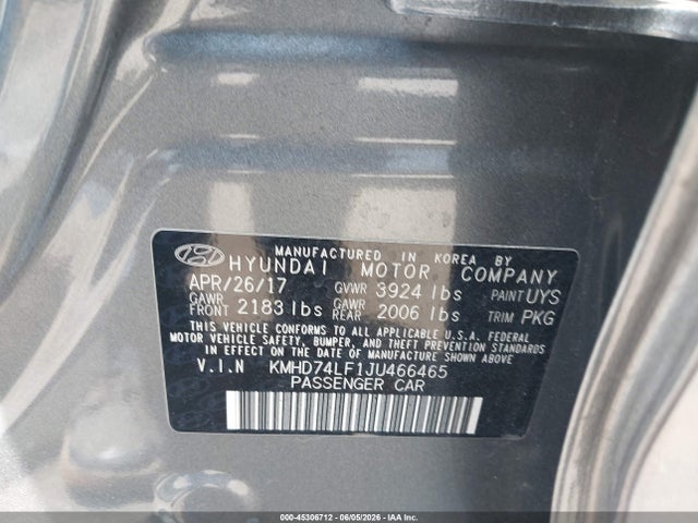 Hyundai ELANTRA SE 2018 KMHD74LF1JU466465 Image 9