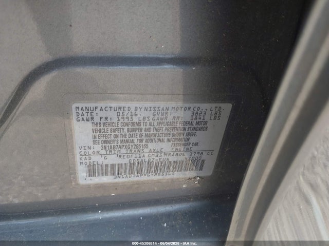Продаж на аукціоні авто 2016 Nissan Sentra Fe+ S/s/sl/sr/sv, vin: 3N1AB7APXGY285165, номер лоту: 45306814