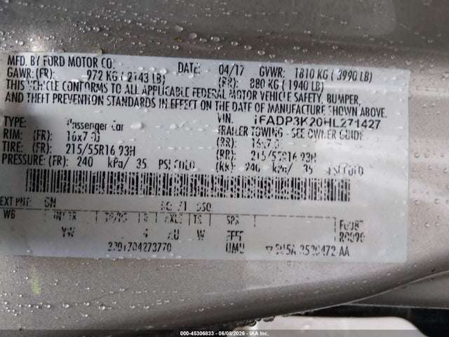 Ford FOCUS SE 2017 1FADP3K20HL271427 Image 9