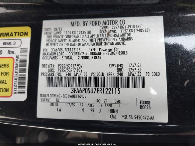Ford Fusion Energi Titanium 2014 3FA6P0SU7ER122115 Image 9