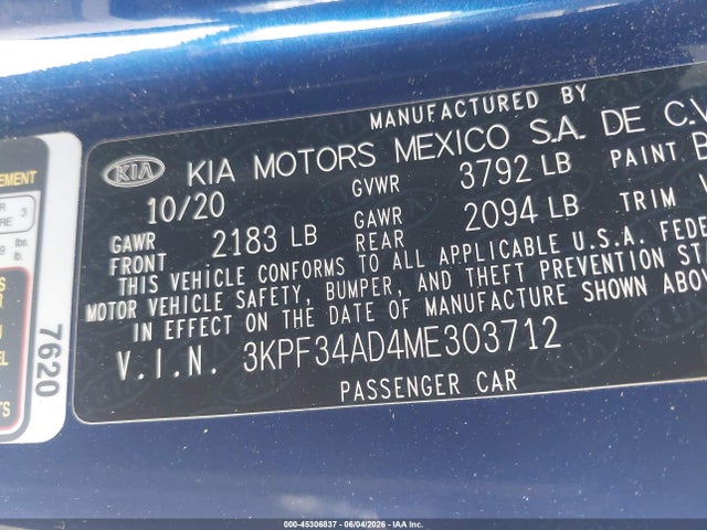 KIA Forte Gt-line 2021 3KPF34AD4ME303712 Image 9