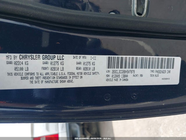 45306858 :رقم المزاد ، 2B3CL3CG9BH507879 vin ، 2011 Dodge Charger Rallye Plus مزاد بيع