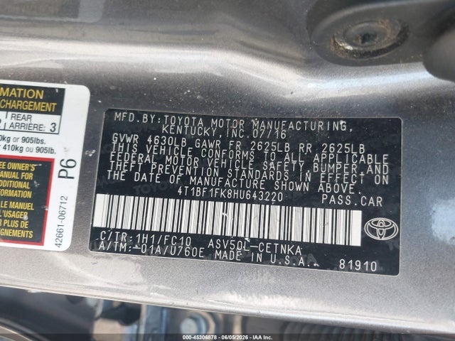 Toyota CAMRY LE 2017 4T1BF1FK8HU643220 Image 9