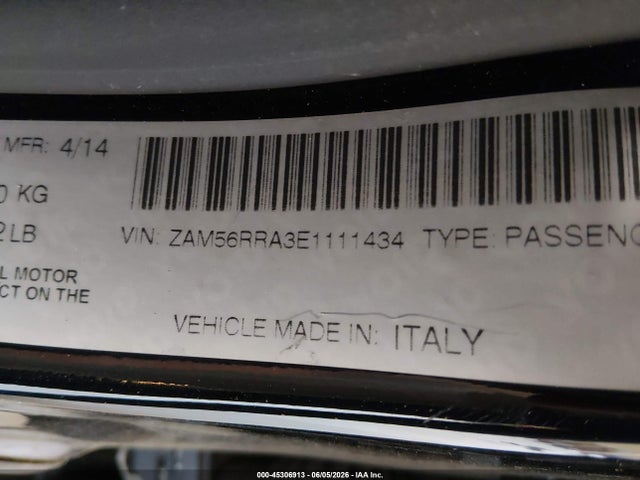 Auction sale of the 2014 Maserati Quattroporte S Q4, vin: ZAM56RRA3E1111434, lot number: 45306913