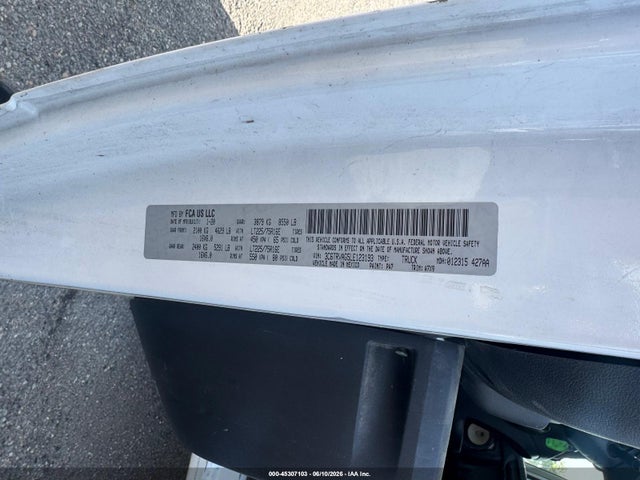 2020 Ram Promaster 1500 Low Roof 136 Wb მანქანა იყიდება აუქციონზე, vin: 3C6TRVAG5LE123193, აუქციონის ნომერი: 45307103