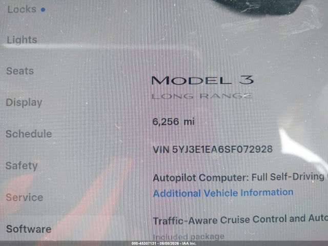 Продажа на аукционе авто 2025 Tesla Model 3 Long Range Rear-wheel Drive/standard Rear-wheel Drive, vin: 5YJ3E1EA6SF072928, номер лота: 45307131