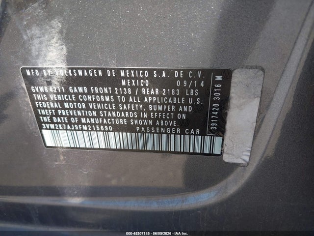 3VW2K7AJ9FM215690 Volkswagen Jetta 2.0l S
