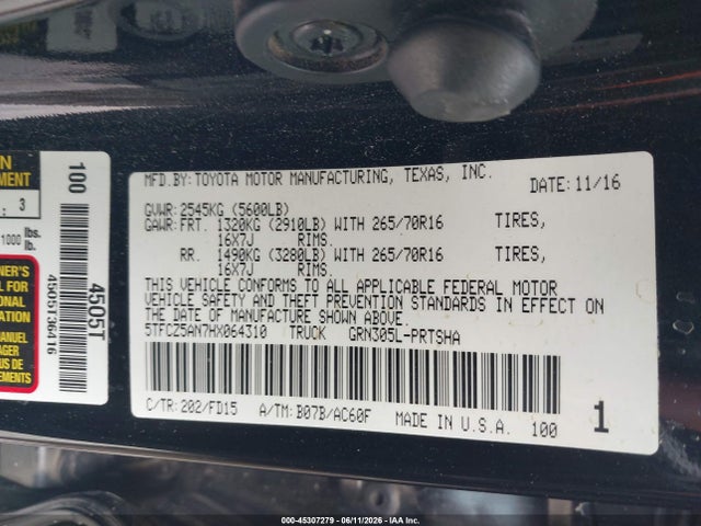 5TFCZ5AN7HX064310 Toyota Tacoma Trd Off Road