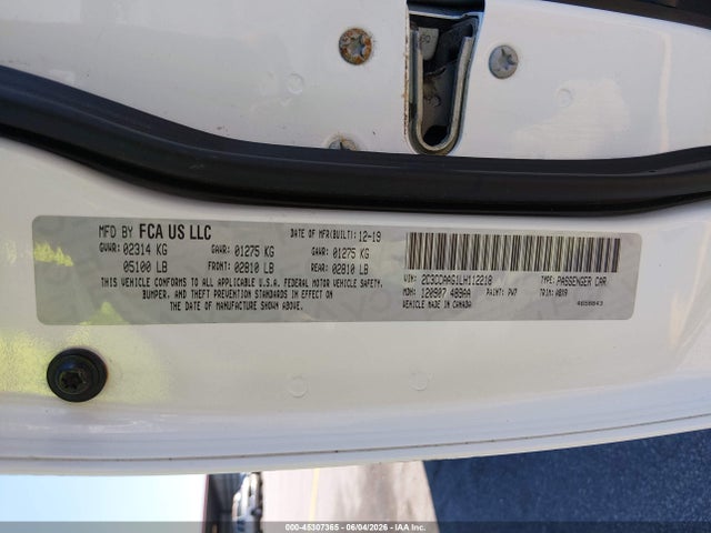 Aukcja sprzedaży 2020 Chrysler 300 Touring, vin: 2C3CCAAG1LH112218, numer aukcji: 45307365