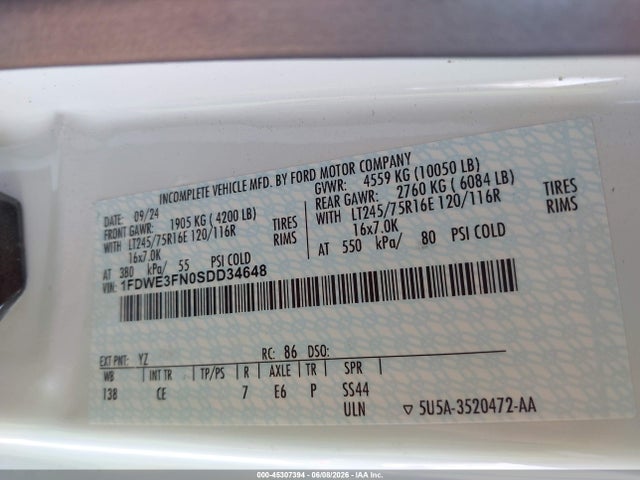 Ford E-350 Cutaway 2025 1FDWE3FN0SDD34648 Image 8