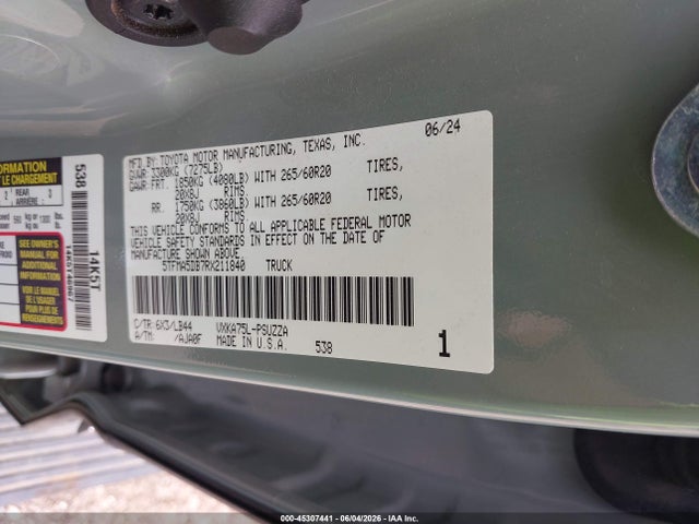 Toyota Tundra 1794 Edition 2024 5TFMA5DB7RX211840 Image 9