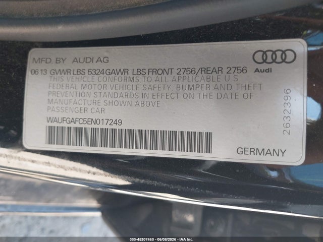 Aukcja sprzedaży 2014 Audi A6 3.0t Premium Plus, vin: WAUFGAFC5EN017249, numer aukcji: 45307460