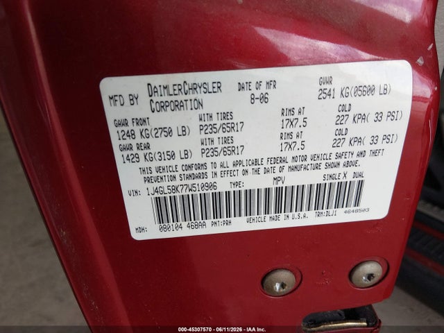 Aukcja sprzedaży 2007 Jeep Liberty Limited Edition, vin: 1J4GL58K77W510906, numer aukcji: 45307570