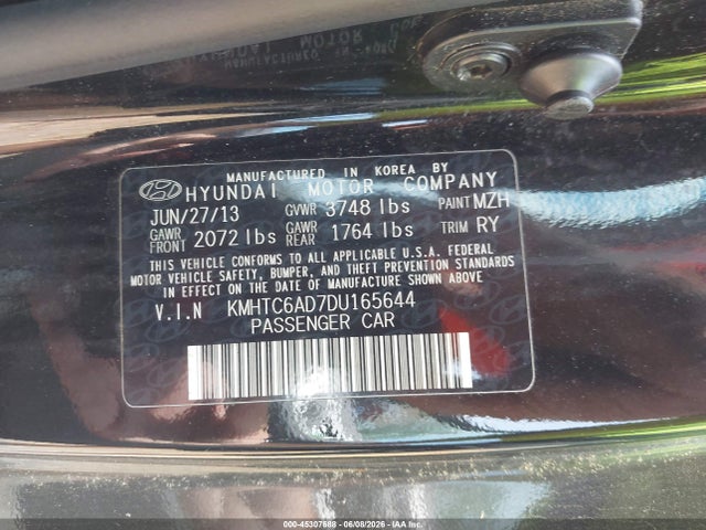 Продажа на аукционе авто 2013 Hyundai Veloster, vin: KMHTC6AD7DU165644, номер лота: 45307688