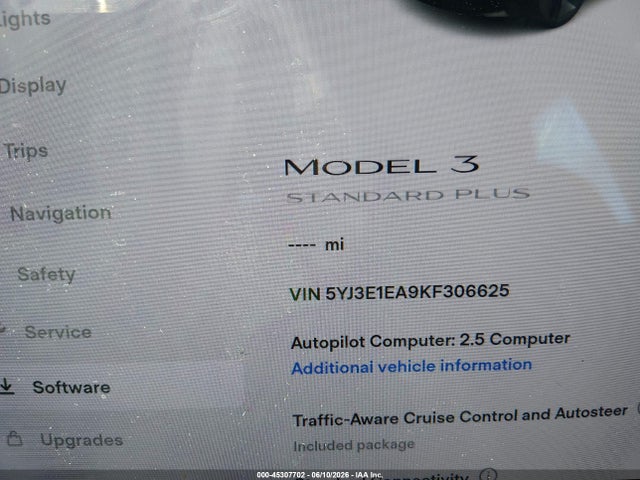 Aukcja sprzedaży 2019 Tesla Model 3 Long Range/mid Range/standard Range/standard Range Plus, vin: 5YJ3E1EA9KF306625, numer aukcji: 45307702