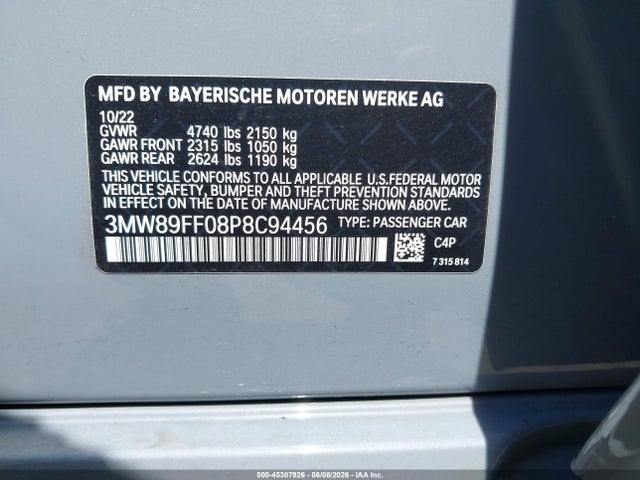 Продаж на аукціоні авто 2023 Bmw 330i Xdrive, vin: 3MW89FF08P8C94456, номер лоту: 45307926