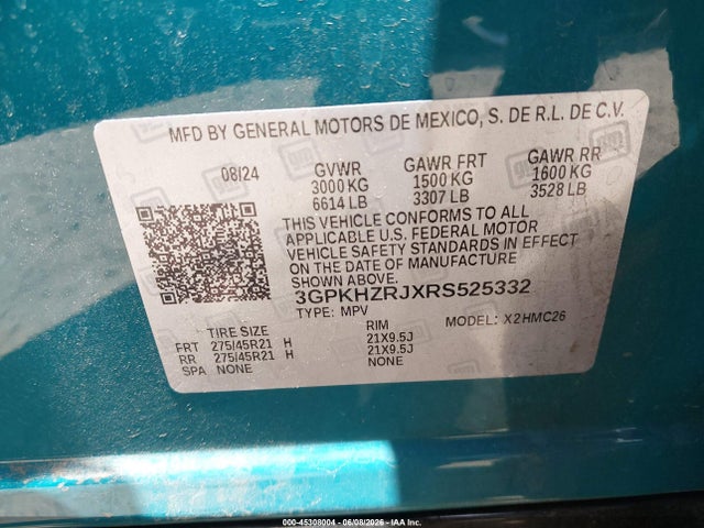3GPKHZRJXRS525332 Honda Prologue Elite