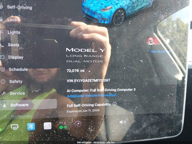 45308036 :رقم المزاد ، 5YJYGAEE7MF112097 vin ، 2021 Tesla Model Y Long Range Dual Motor All-wheel Drive مزاد بيع