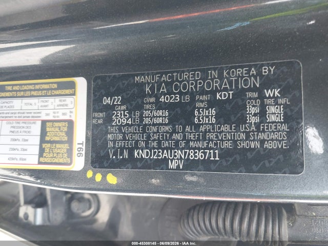 Продажа на аукционе авто 2022 Kia Soul Lx, vin: KNDJ23AU3N7836711, номер лота: 45308145