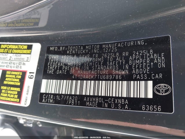 Toyota CAMRY LE 2026 4T1DAACK7TU689786 Image 9