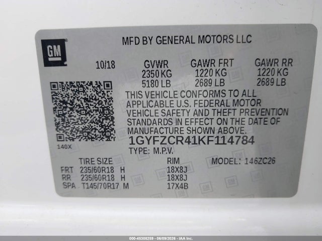 Продажа на аукционе авто 2019 Cadillac Xt4 Premium Luxury, vin: 1GYFZCR41KF114784, номер лота: 45308259