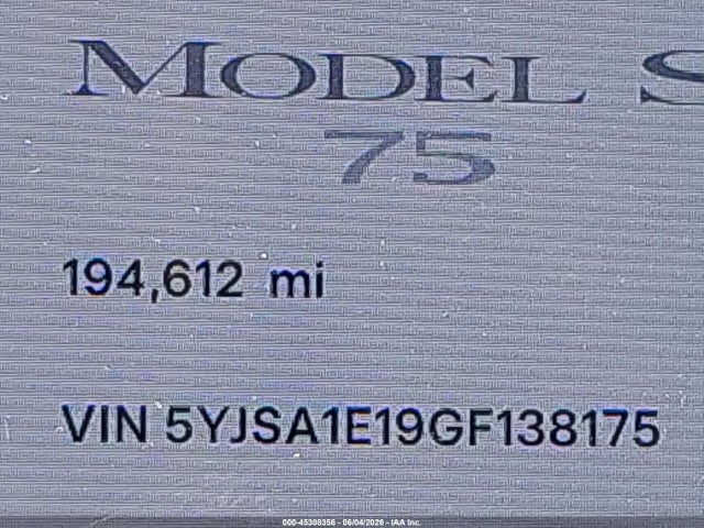 Tesla Model S 60/70/75/85 2016 5YJSA1E19GF138175 Image 7
