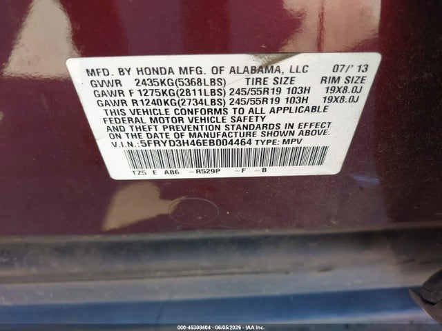 Aukcja sprzedaży 2014 Acura Mdx Technology Package, vin: 5FRYD3H46EB004464, numer aukcji: 45308404