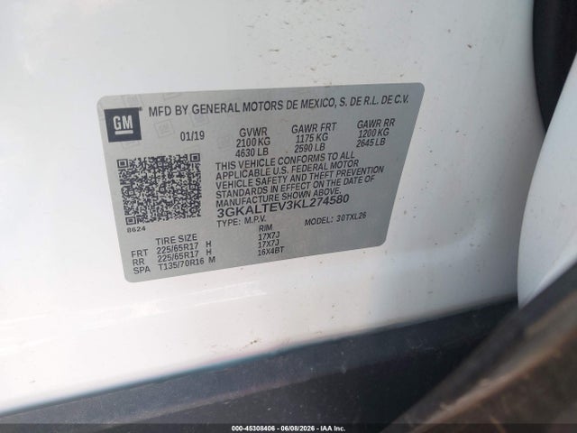 Aukcja sprzedaży 2019 Gmc Terrain Sle, vin: 3GKALTEV3KL274580, numer aukcji: 45308406