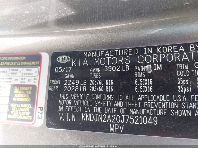 Продаж на аукціоні авто 2018 Kia Soul, vin: KNDJN2A20J7521049, номер лоту: 45308442